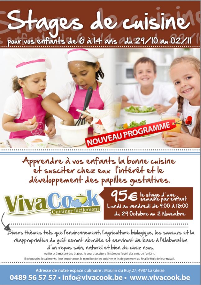 Stage de cuisine enfants de 6 à 14 ans
